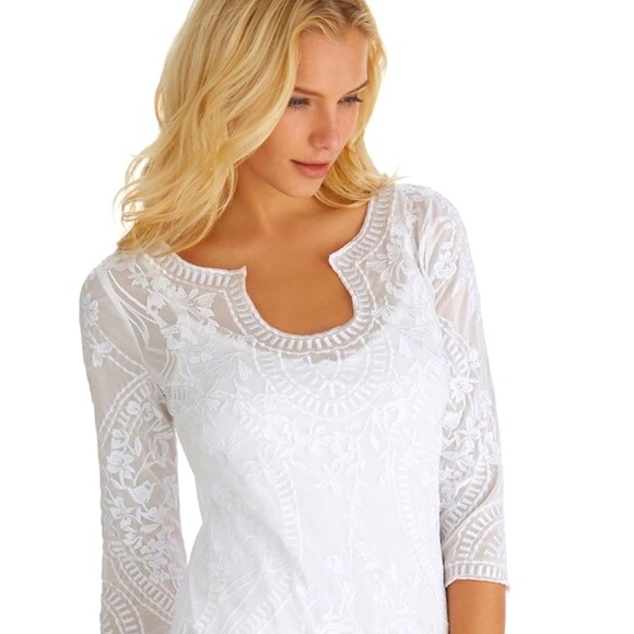 White House Black Market Tops - 🌹White House Black Market Two-piece Embroidered Tunic Top, Size XS, White